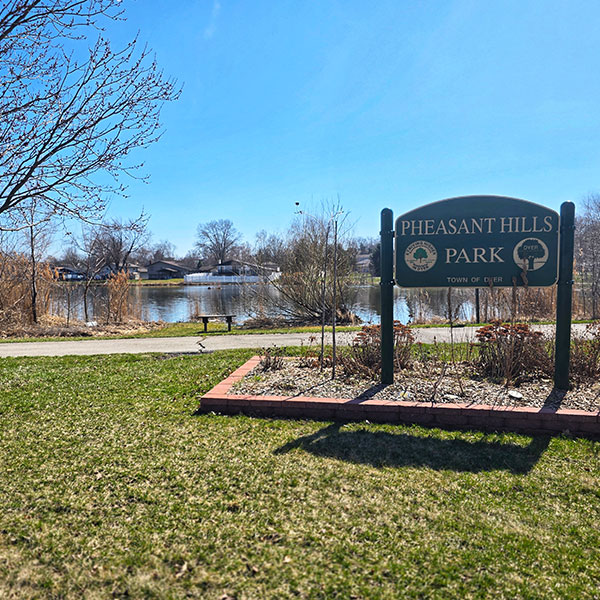 Pheasant Hills Park with lake in Dyer, Indiana